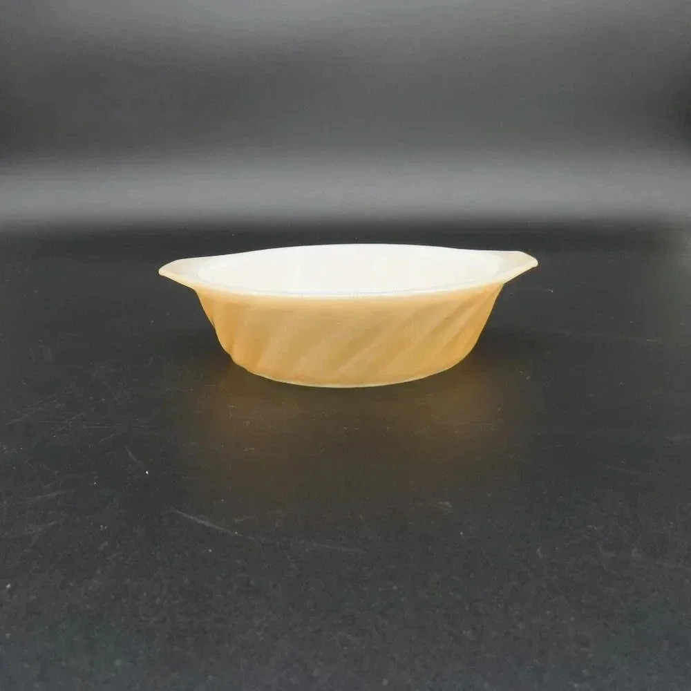 Vintage Anchor Hocking Fire King Peach Luster Casserole Dish Set of 3 - Picture 10 of 14